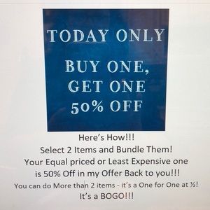 Bundle 2 or more  & Get every other @ 50% Off!